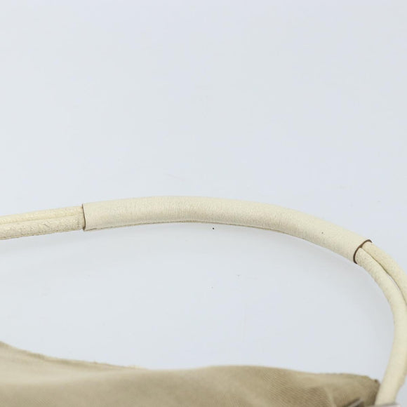 GUCCI Schoudertas Canvas Leer Beige Wit Zilver 001 3766 Auth 174462