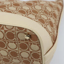 Salvatore Ferragamo Gancini Shoulder Bag Canvas Leather Brown Gold Auth 174463-8