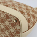 Salvatore Ferragamo Gancini Shoulder Bag Canvas Leather Brown Gold Auth 174463-16