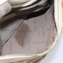 Salvatore Ferragamo Gancini Shoulder Bag Canvas Leather Brown Gold Auth 174463-11