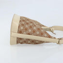 Salvatore Ferragamo Gancini Shoulder Bag Canvas Leather Brown Gold Auth 174463-3