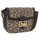 CELINE C Sulky Shoulder Bag Canvas Beige Gold Auth 174468-1