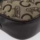CELINE C Sulky Shoulder Bag Canvas Beige Gold Auth 174468-11