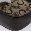 CELINE C Sulky Shoulder Bag Canvas Beige Gold Auth 174468-12