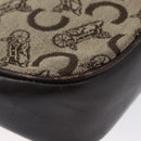 CELINE C Sulky Shoulder Bag Canvas Beige Gold Auth 174468-13