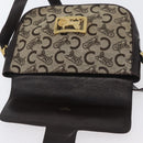 CELINE C Sulky Shoulder Bag Canvas Beige Gold Auth 174468-16
