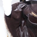 CELINE C Sulky Shoulder Bag Canvas Beige Gold Auth 174468-20