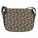 CELINE C Sulky Shoulder Bag Canvas Beige Gold Auth 174468-3