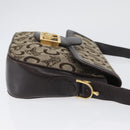 CELINE C Sulky Shoulder Bag Canvas Beige Gold Auth 174468-5