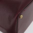 CARTIER Must Line Purse Shoulder Bag Leather Bordeaux Gold Auth 174474-11