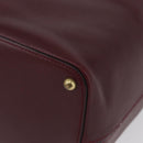 CARTIER Must Line Purse Shoulder Bag Leather Bordeaux Gold Auth 174474-12