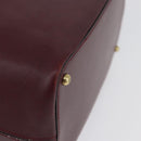 CARTIER Must Line Purse Shoulder Bag Leather Bordeaux Gold Auth 174474-13
