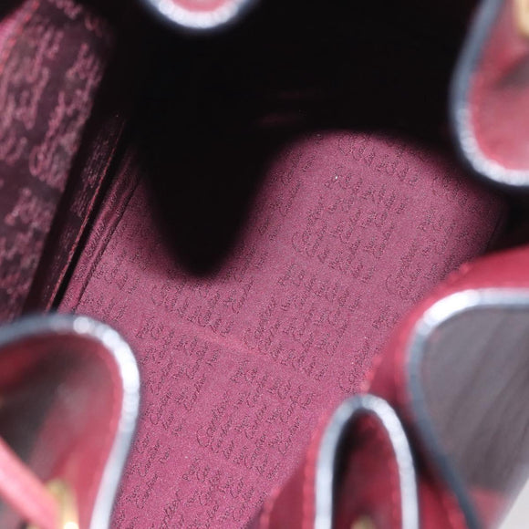 CARTIER Must Line Purse Shoulder Bag Leather Bordeaux Gold Auth 174474