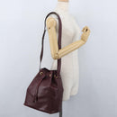 CARTIER Must Line Purse Shoulder Bag Leather Bordeaux Gold Auth 174474-23