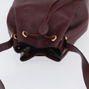 CARTIER Must Line Purse Shoulder Bag Leather Bordeaux Gold Auth 174474-7