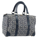 CELINE C Sulky Hand Bag Canvas Navy Gold Auth 174475-1