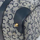 CELINE C Sulky Hand Bag Canvas Navy Gold Auth 174475-10