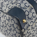 CELINE C Sulky Hand Bag Canvas Navy Gold Auth 174475-11