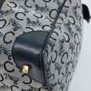 CELINE C Sulky Hand Bag Canvas Navy Gold Auth 174475-12