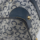 CELINE C Sulky Hand Bag Canvas Navy Gold Auth 174475-13