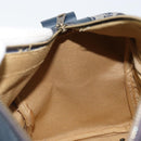 CELINE C Sulky Hand Bag Canvas Navy Gold Auth 174475-17