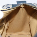 CELINE C Sulky Hand Bag Canvas Navy Gold Auth 174475-18