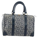 CELINE C Sulky Hand Bag Canvas Navy Gold Auth 174475-2
