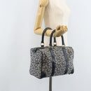 CELINE C Sulky Hand Bag Canvas Navy Gold Auth 174475-21