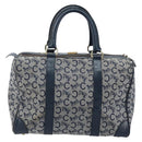 CELINE C Sulky Hand Bag Canvas Navy Gold Auth 174475-3