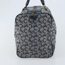 CELINE C Sulky Hand Bag Canvas Navy Gold Auth 174475-4