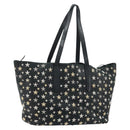 Jimmy Choo Tote Bag Leather Black Gold Auth 174476-1