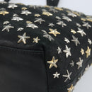 Jimmy Choo Tote Bag Leather Black Gold Auth 174476-9