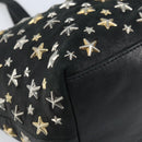Jimmy Choo Tote Bag Leather Black Gold Auth 174476-14