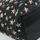 Jimmy Choo Tote Bag Leather Black Gold Auth 174476-16