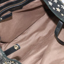 Jimmy Choo Tote Bag Leather Black Gold Auth 174476-11