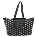 Jimmy Choo Tote Bag Leather Black Gold Auth 174476-13