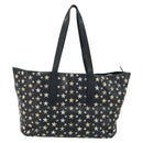 Jimmy Choo Tote Bag Leather Black Gold Auth 174476-2