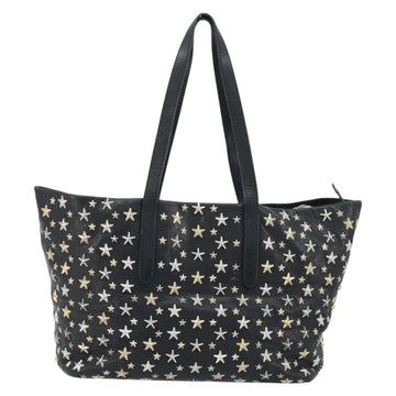 Jimmy Choo Tote Bag Leather Black Gold Auth 174476 - 0