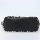 Jimmy Choo Tote Bag Leather Black Gold Auth 174476-5