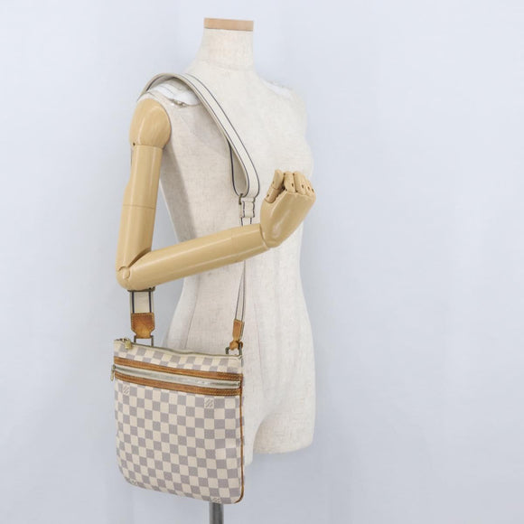 LOUIS VUITTON Damier Azur Pochette Bosphore Schoudertas N51112 LV Auth 174477