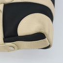 BVLGARI Shoulder Bag Canvas Leather Black Ivory Silver Auth 174478-17