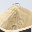 BVLGARI Shoulder Bag Canvas Leather Black Ivory Silver Auth 174478-20