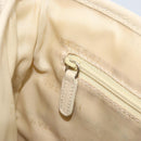 BVLGARI Shoulder Bag Canvas Leather Black Ivory Silver Auth 174478-22