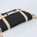 BVLGARI Shoulder Bag Canvas Leather Black Ivory Silver Auth 174478-6