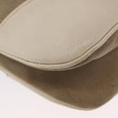 PRADA Shoulder Bag Canvas Leather Beige Gold Auth 174479-17