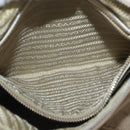 PRADA Shoulder Bag Canvas Leather Beige Gold Auth 174479-24