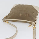 PRADA Shoulder Bag Canvas Leather Beige Gold Auth 174479-7