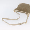 PRADA Shoulder Bag Canvas Leather Beige Gold Auth 174479-8