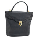 SAINT LAURENT Hand Bag Leather Black Gold Auth 174481-1