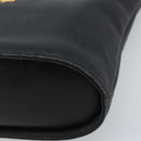 SAINT LAURENT Hand Bag Leather Black Gold Auth 174481-10